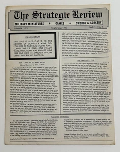 The Strategic Review Magazine Summer 1975, early RPG and TSR and D&D - Picture 1 of 5