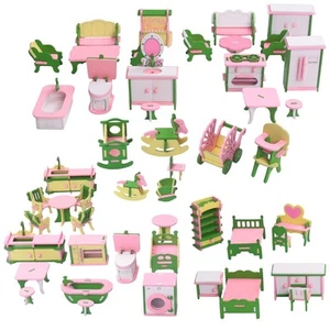 49Pcs 11 Sets Baby Wooden Furniture Dolls House Miniature Child Play Toys4849 - Picture 1 of 10