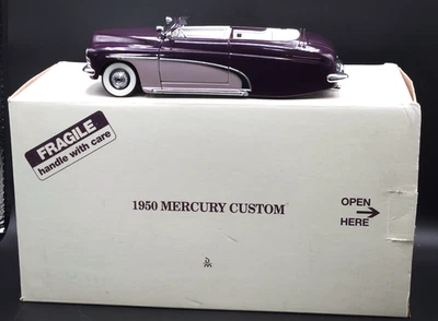 Danbury Mint 50 1950 Mercury Custom Convertible Hot Rod Car w/Dice Eggplant Purp - Image 1 of 4