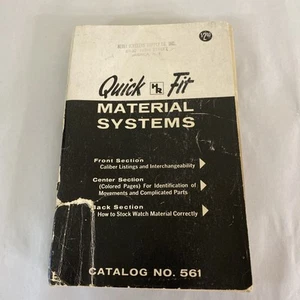 Vintage 1961 No. 561 HR Quick Fit Material Systems Catalog Watch Repair Parts - Picture 1 of 10