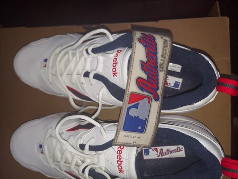 Reebok  boston Red Sox Sneakers authentic collection size 12 white blue red mens Cover