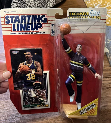 Vintage Utah Jazz KARL MALONE 1993 NBA Kenner Starting Lineup Basketball Figure Cover
