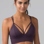 NWOT lululemon pushing limits bra light support for C/D cup Black Currant Sz 10