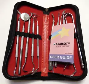 G.CATACC Pro Professional 10 Piece Dental Tools Kit with Black Zipper Case - Picture 1 of 13