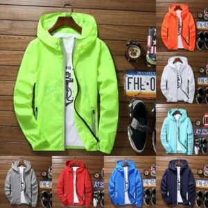 Unisex Windbreaker Jacke Hoodie leichter Sonnenschutz dünner Mantel schnelltrocknend - Bild 1 von 19