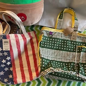 Y2K Vintage Set Of 2 NWT Lucky Brand Cotton & Canvas Totes From Macys - Picture 1 of 1