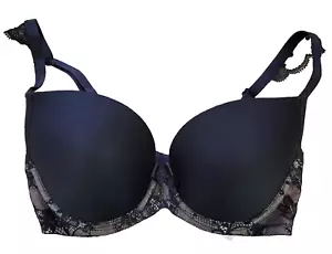Chantelle Passionata Bra Lace Trim UW Padded Plunge in Black size 32C US - Picture 1 of 7