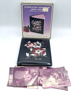 Álbum de fotos de laca McCrory de colección con 40+ fotos de 3,5x5 diseño floral de Taiwán Foto 1 de 4