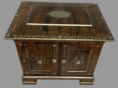 Rosewood & Mother of Pearl镶嵌旅行桌面工作柜柜 — 第 1/4 张图片