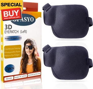 Eye Patches for Adults 2pcs Eye Patch Medical,3D Adjustable Eyepatch for Adults, - Picture 1 of 7