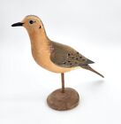 Vintage M.K. Figurine oiseau d'art folklorique en bois sculpté colombe deuil Manfred Scheel