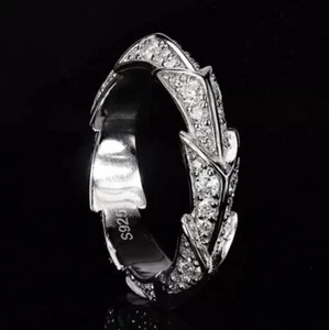 1 CT Round Cut G-H VS/SI Lab Grown Diamond Mens Eternity Wedding Band 925 Silver - Picture 1 of 10