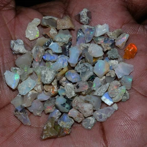 64.00 Cts 100% Natural Ethiopian Opal Flashy Rough Lot Mineral Specimen 5mm-12mm - Picture 1 of 3