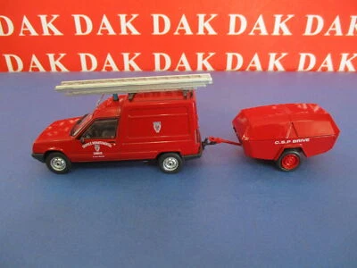 Die cast 1/43 Modellino Auto Pompieri Renault Expess con Carrello Motopompa - Immagine 1 di 4