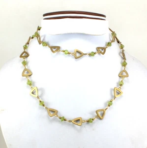 Collar de piedras preciosas de peridoto natural hecho a mano collar de joyería de cuentas - Imagen 1 de 4