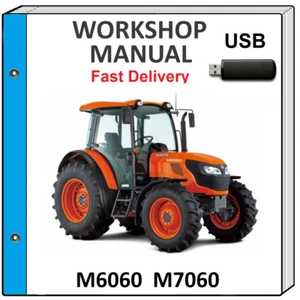 KUBOTA M6060 M7060 TRAKTOR SERVICE REPARATUR WERKSTATT HANDBUCH AUF USB - Bild 1 von 1