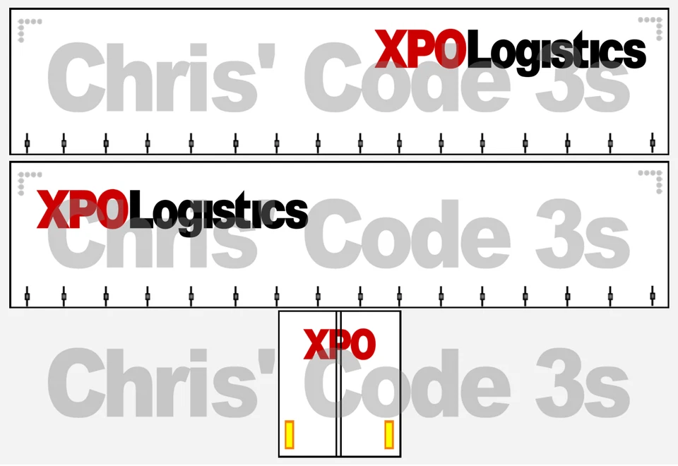 Code 3 Adhesive Vinyl Trailer Decal - XPO Logistics Livery - 1/50 1/76 1/148 - Image 1 of 1