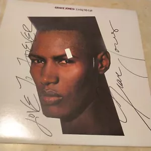 SIGNED Grace Jones - Living My Life autographed vinyl LP - Picture 1 of 4