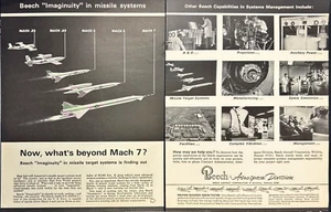 Beech Aerospace Div "Imaginuity" Missile Target Systems 2 Page Print Ad 1964 - Picture 1 of 5