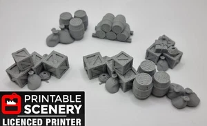 Cargo Piles Table Top Terrain 3D Printed 10-15-20-28-32MM - Picture 1 of 1
