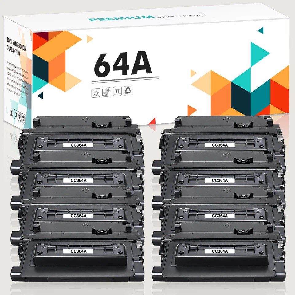 8PK CC364A 64A Black High Yield Toner Compatible with HP LaserJet P4515n P4015n - Image 1 of 4