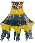 Nwt Sacred Threads Bohemian Funky Hippie Tie Dye Cotton Hanky Skirt Fits M L Xl