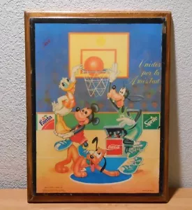 Walt Disney Coca Cola Baloncesto Unidos por la Amistad Colgante de Pared Mickey Fanta - Imagen 1 de 2