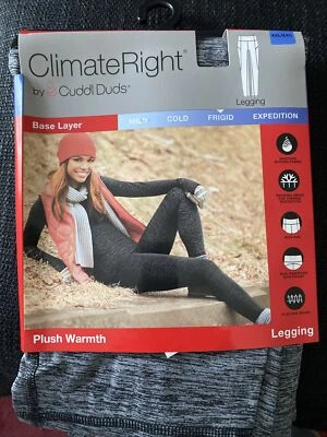 Nuevo Legging Climate Right Cuddl Duds Capa Base Felpa Calor - Gris - XXL Foto 1 de 3