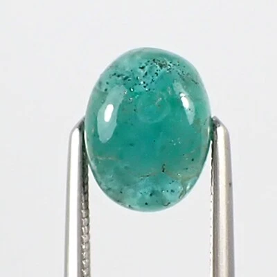 1.45 ct Oval 7.8x6.0 mm Cabochon Blue Greenish Natural Emerald Gemstone - EmCb27 - image 1 of 4