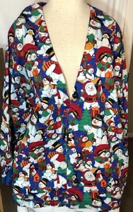 S.C.R.U.B.S long sleeved snowman scrubs top with two front pockets. Size 4X. - Picture 1 of 2