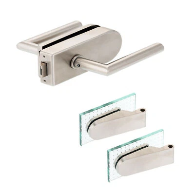 Glastürbeschlag Set D UV + Studio Bänder Edelstahl Glastürschloss New Orleans - Bild 1 von 4