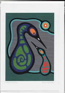 FAMILY TEACHING II - Ojibwe Loon art by Bruce Morrisseau - New 6" x 9" Art Card - Picture 1 of 1