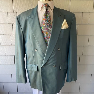 Blazer Para Hombre Vintage Años 70 80 China Fleet Club Azul Dorado Doble Pecho Talla 48 Foto 1 de 4