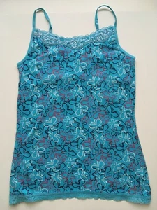 NWT Limited Too Blue Cami w Jeweled Butterfly & adjust straps w built in bra 14 - Picture 1 of 2