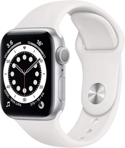 Apple Watch Series 6 GPS 40mm Silver Aluminium Case White Sport Band Smart Watch - Picture 1 of 7