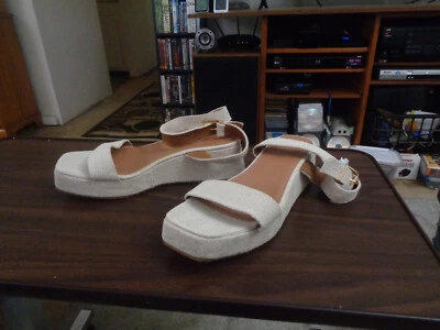 ASOS DESIGN 女士 Tati 平底米色扣楔形拖鞋凉鞋 12 W 码 — 第 1/3 张图片