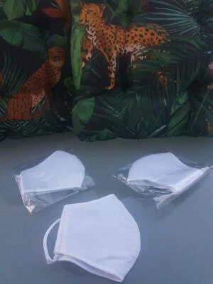 MARKENLOS Schutz Maske Mund Nasen Bedeckung Mundschutz Atemschutz Stoff 3-lagig NEU