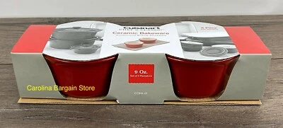 CUISINART CHEF'S CLASSIC, CERAMIC BAKEWARE, SET OF TWO 9 OZ. RAMEKINS, RED - Image 1 of 4