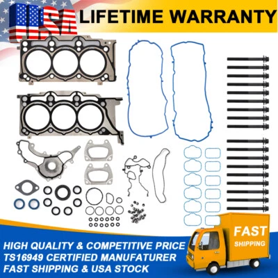 Head Gasket Set Bolts For Ram Chrysler Dodge Avenger Jeep 11-16 3.6L DOHC VIN G Foto 1 de 4