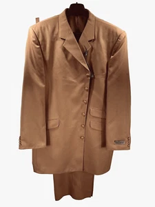 Paitano Men's Suit 2 Piece Brick Single Breasted Pleated Front Pants Size 62L - Picture 1 of 5