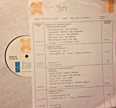 RADIO SHOW: 1/27/87 THIS WK '64 RIVIERAS, JAN & DEAN,RICKY NELSON, KINGSMEN,TAMS - Image 1 of 2
