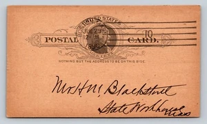 c1890 Boston To State Work House MA Postal Card Chandler & Barber Hardware Msg - Picture 1 of 2