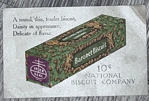 Early National Biscuit Co. Baronet Biscuit Advertising Card - Dainty Delicate! - Picture 1 of 1