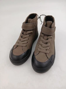High Top Schuhe Jugend Größe 12,5 braun Kunstfell gefüttert Riemen Schnürschuhe Freizeit - Bild 1 von 10