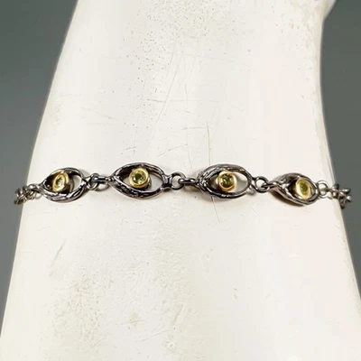 Handmade Natural Peridot Bracelet 925 Sterling Silver 7"/BR13583 - Image 1 of 4