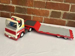 Vintage 1986 Playmobil Gigant Transport International Low Loader Truck & Figures - Picture 1 of 10