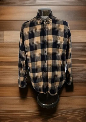 J Crew Flannel Shirt Mens 2XL Brown Plaid Long Sleeve Button Up  Re Imagined - Image 1 of 4