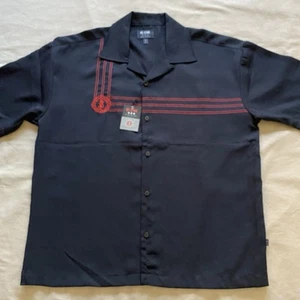 BC ETHIC Vintage 2000’s Men’s Short Sleeve Shirt Black Made in U S A Size L - Picture 1 of 18