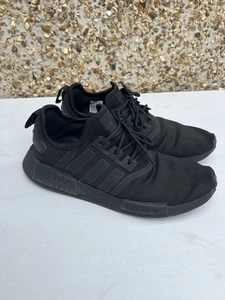 Adidas NMD R1 V3 Men's Trainers UK Size 10 Eur 44 2/3 Triple Black GX9587 Used - Picture 1 of 7
