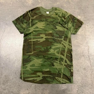 Vintage 80s 5050 Camo Blank Pocket T Shirt Size L - Picture 1 of 7